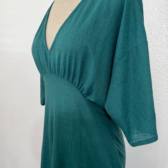 Zara Emerald Green Rustic Flowy Dress Size Small - Picture 6 of 12
